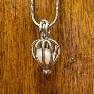 Pearl Cage Pendant Necklace